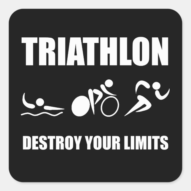 Triathlon Destroy Square Sticker (Front)