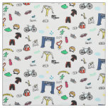 Triathlon Doodles Fabric