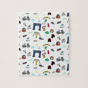 Triathlon Doodles Jigsaw Puzzle