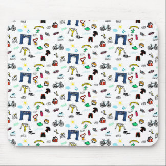 Triathlon Doodles Mouse Pad