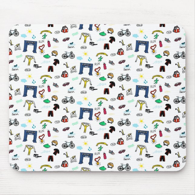 Triathlon Doodles Mouse Pad (Front)