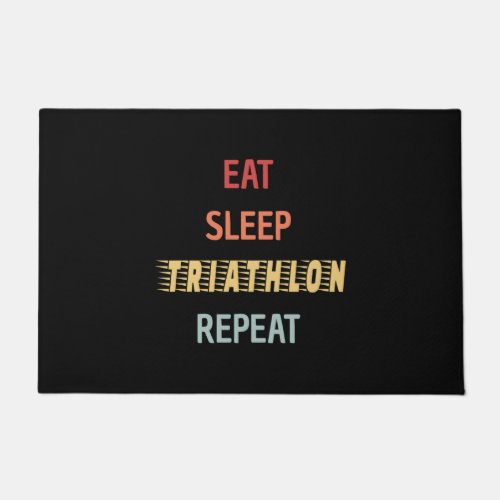 Triathlon _ Eat Sleep Triathlon Repeat Doormat