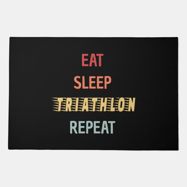Triathlon - Eat Sleep Triathlon Repeat Doormat (Front)