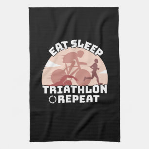 Triathlon - Eat Sleep Triathlon Repeat Kitchen Towel