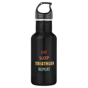 Triathlon - Eat Sleep Triathlon Repeat Stainless Steel Water Bottle