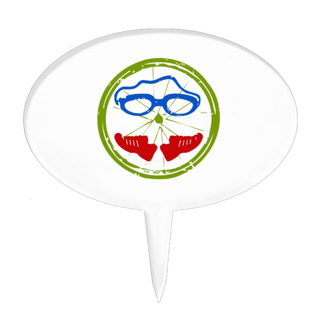 Triathlon Face Cake Topper (Front)