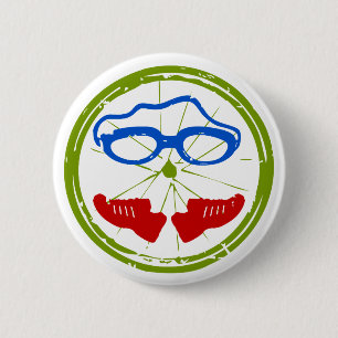Triathlon Face Pinback Button