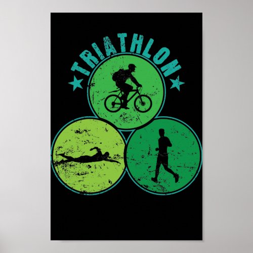 Triathlon Fahrrad fahren schwimmen laufen Poster