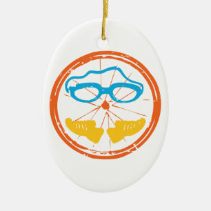 Triathlon fun design ceramic ornament