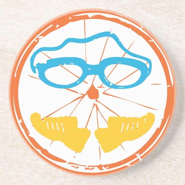 Triathlon fun design sandstone coaster (Front)