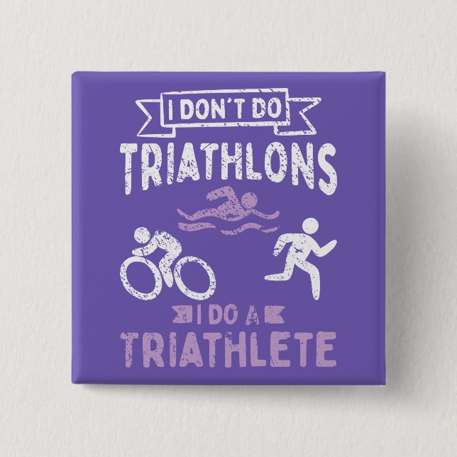 Triathlon Funny   Button (Front)