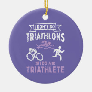Triathlon Funny Ceramic Ornament