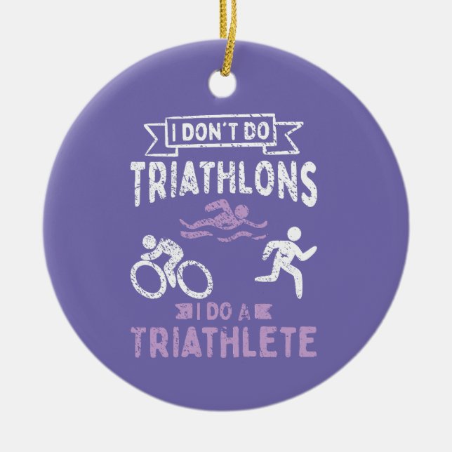 Triathlon Funny  Ceramic Ornament (Front)