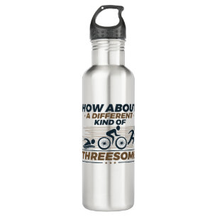 Triathlon Funny Different Kind of Threesome Stainless Steel Water Bottle