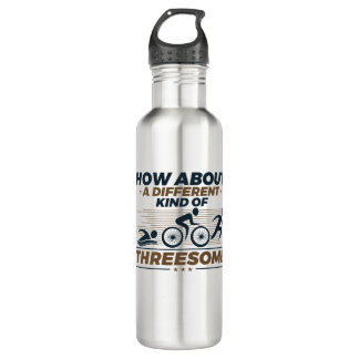 Triathlon Funny Different Kind of Threesome Stainless Steel Water Bottle