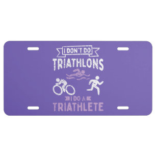 Triathlon Funny  License Plate