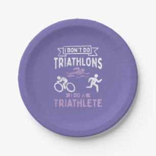 Triathlon Funny  Paper Plates