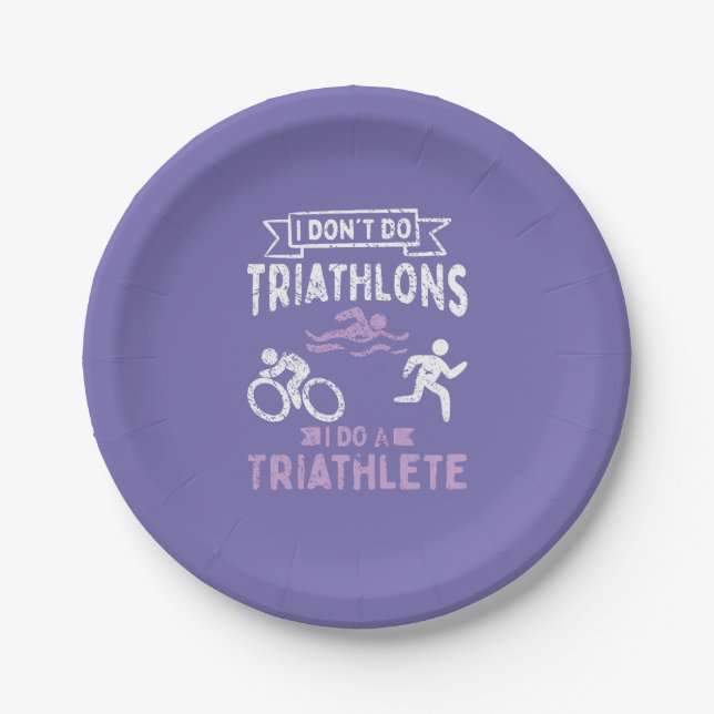 Triathlon Funny  Paper Plates (Front)