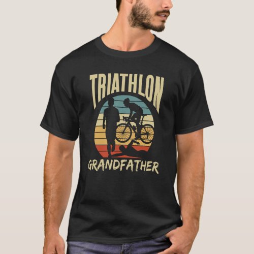 Triathlon Grandfather Triathlete Sport Grandpa T_Shirt