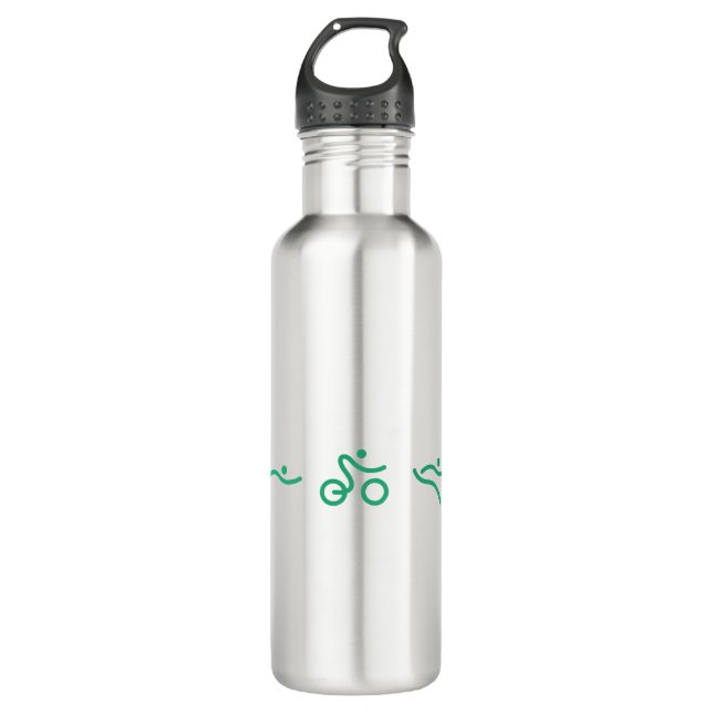 Triathlon Green logo Stainless Steel Water Bottle (Front)