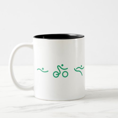 Triathlon Green logo Two_Tone Coffee Mug