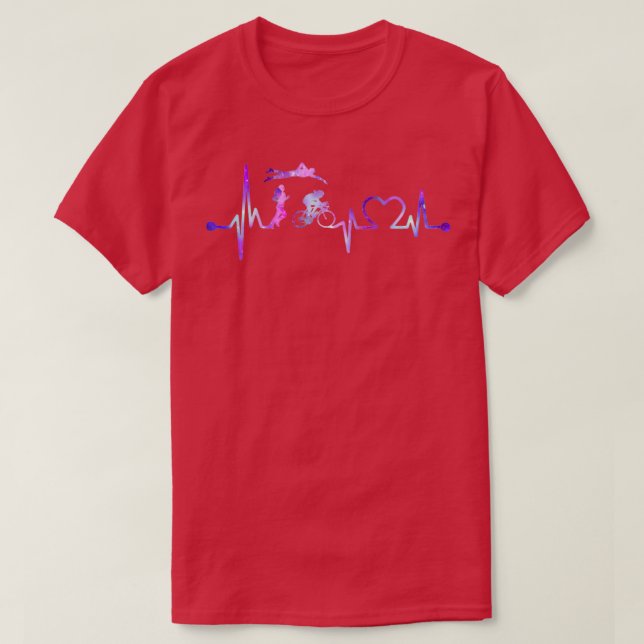 TRIATHLON HEARTBEAT GALAXY TRIATHLON HEARTBEAT TRI T-Shirt (Design Front)