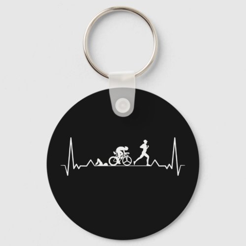 Triathlon Heartbeat Keychain