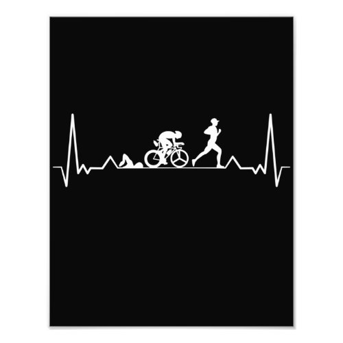 Triathlon Heartbeat Photo Print