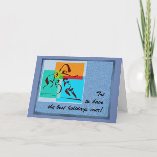 Triathlon Holidays Folded Greeting Card