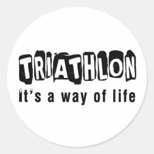 Triathlon It's a way of life Classic Round Sticker