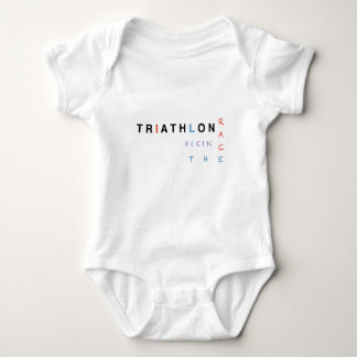 Triathlon let the race begin baby bodysuit