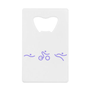 Triathlon light purple logo credit card bottle opener