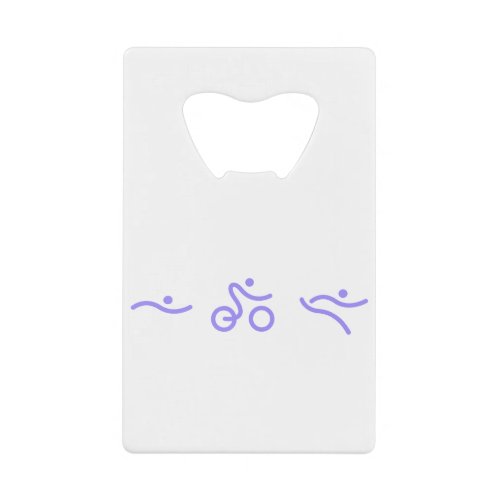 Triathlon light purple logo credit card bottle opener