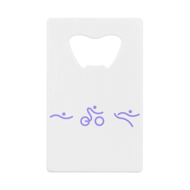 Triathlon light purple logo credit card bottle opener (Front)