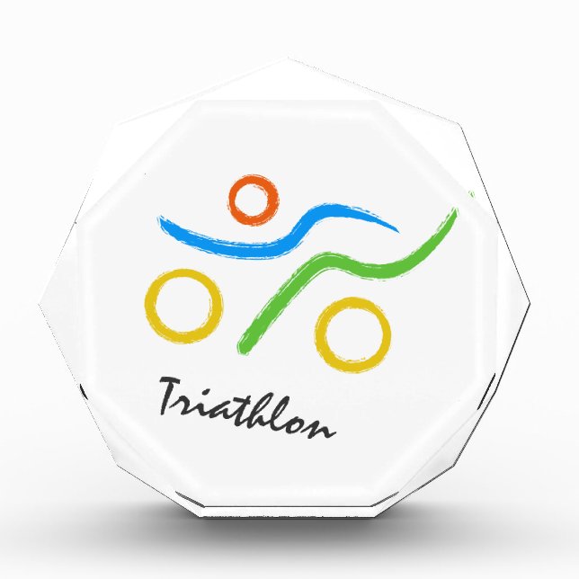 Triathlon logo acrylic award (Front)