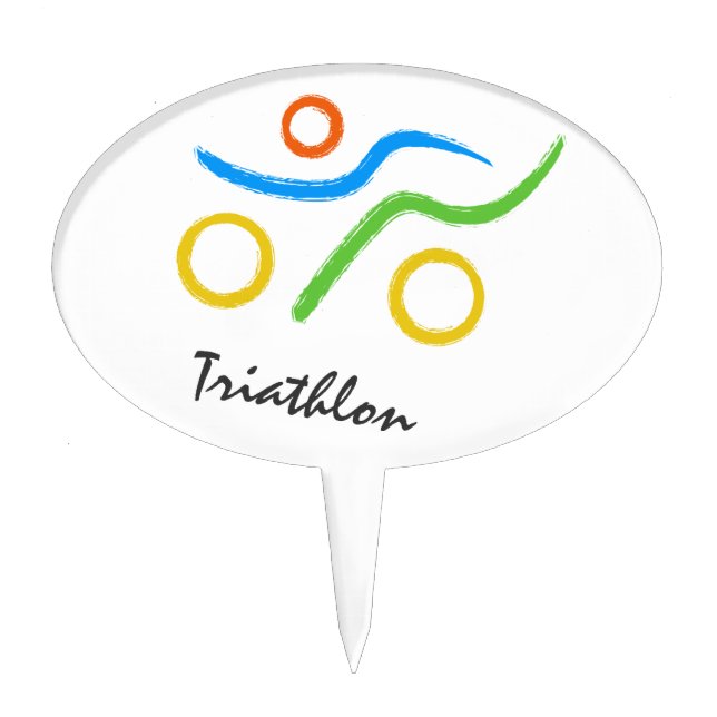 Triathlon logo cake topper (Front)