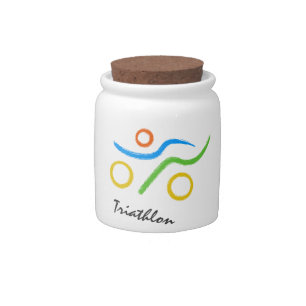 Triathlon logo candy jar