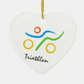 Triathlon logo ceramic ornament
