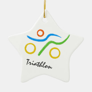 Triathlon logo ceramic ornament
