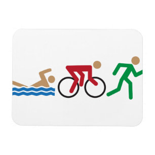 Triathlon logo icons in color magnet