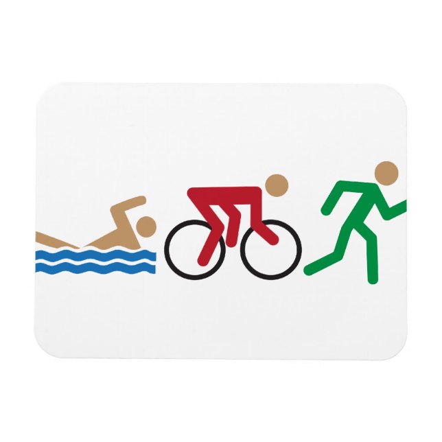 Triathlon logo icons in color magnet (Horizontal)