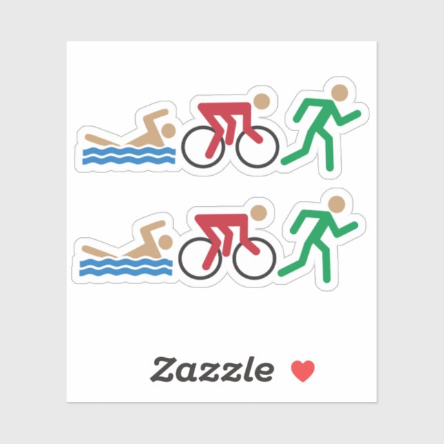 Triathlon logo icons in color sticker (Sheet)