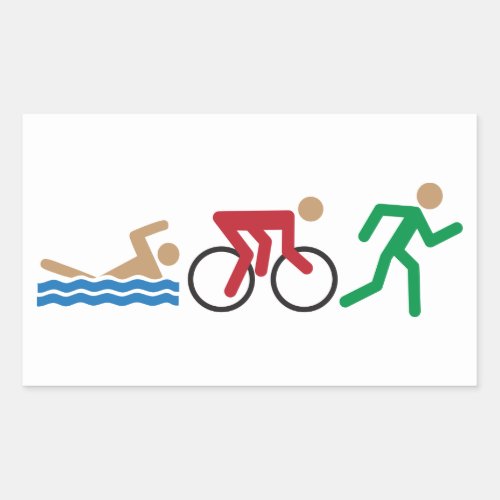 Triathlon logo icons in color sticker sheet