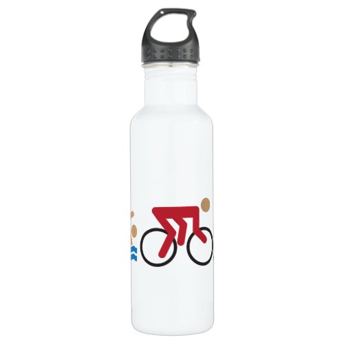 Triathlon logo icons in color water bottle
