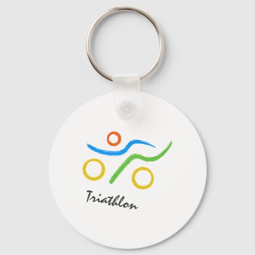 Triathlon logo keychain