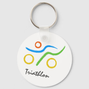 Triathlon logo keychain