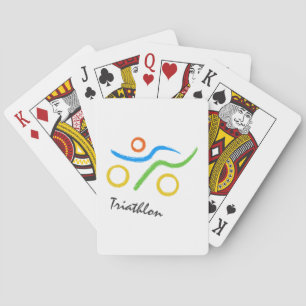 Triathlon logo poker cards
