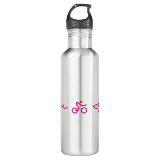 Triathlon logo stainless steel water bottle