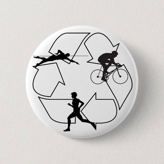Triathlon Man Pinback Button (Front)