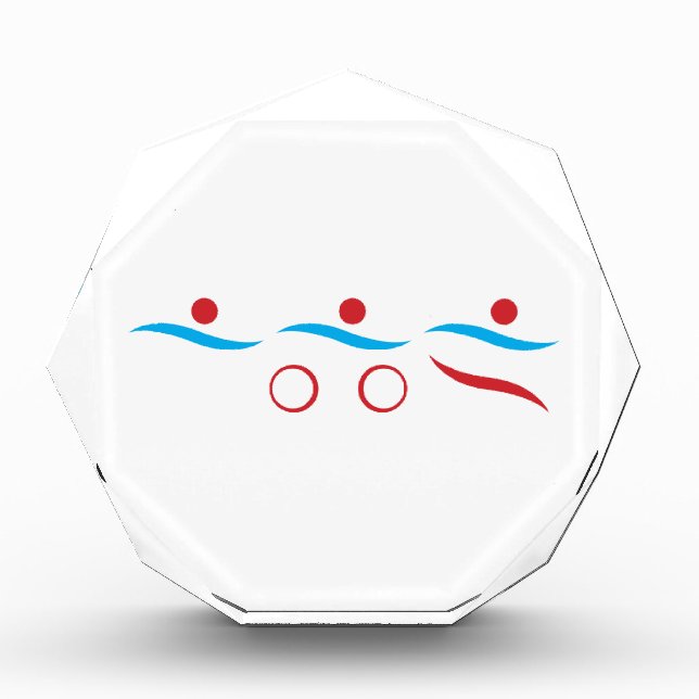 Triathlon modern cool logo acrylic award (Front)